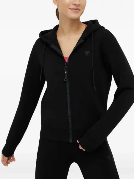 Hanorac cu glugă Guess cu autograf negru