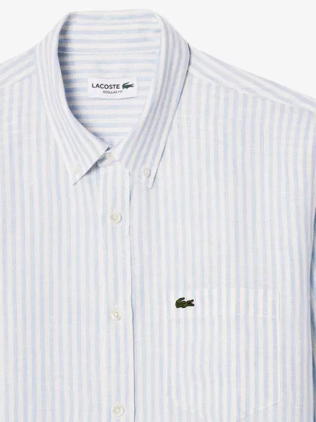 Лляна сорочка Lacoste блакитна