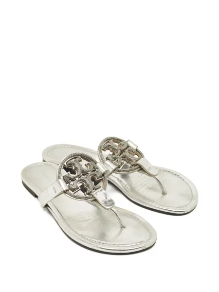Sandale Tory Burch din piele argintiu