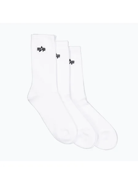 Șosete pentru bărbați Alpha Industries Basic 3 perechi white alb