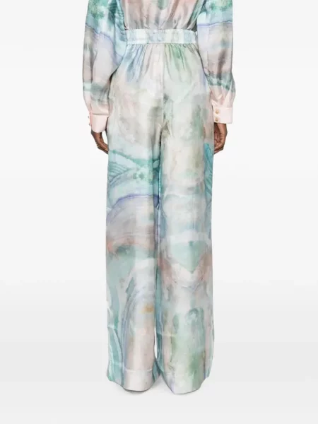 Pantaloni Zimmermann cu imagine albastru