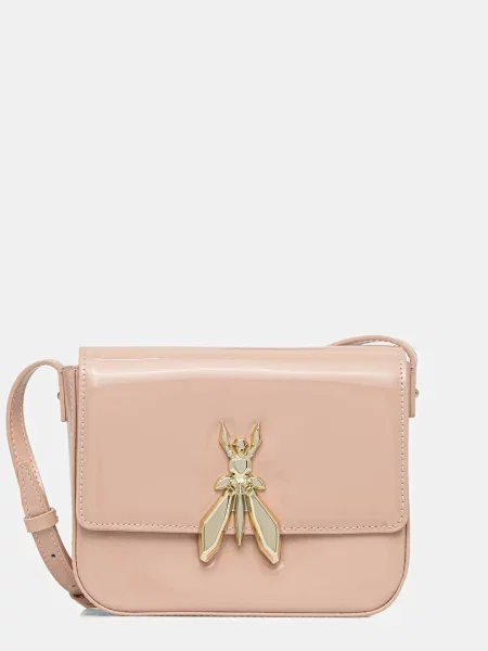 Usnjena torbica Patrizia Pepe oranžna