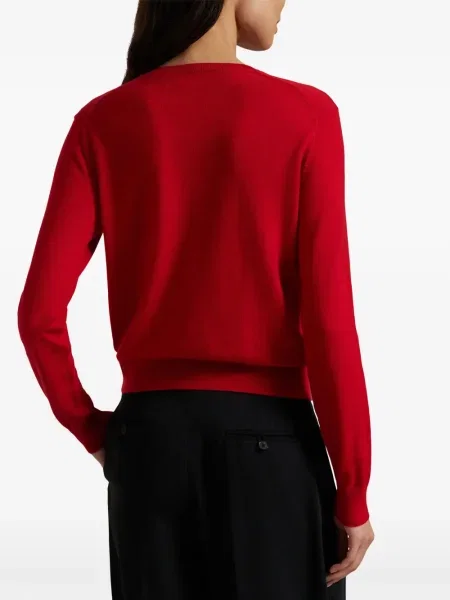 Ριγέ μπλούζα Polo Ralph Lauren με κέντημα με στρογγυλή λαιμόκοψη πράσινο