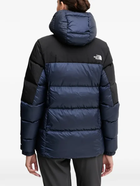 Geacă cu puf The North Face cu glugă albastru