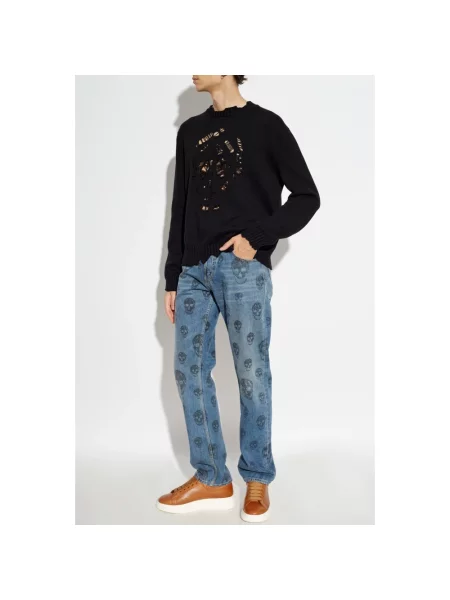 Sweter Alexander Mcqueen z logo czarny
