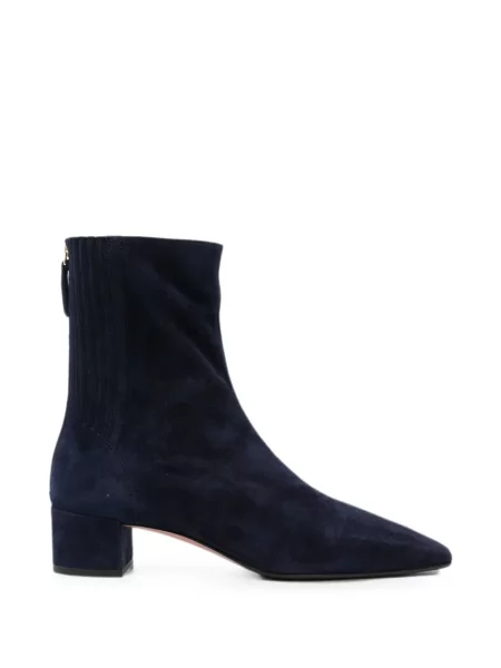 Cizme scurte Aquazzura din piele de căprioară albastru