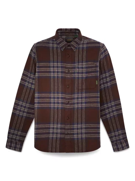 TIMBERLAND Cămașă bleumarin / ciocolatiu alb
