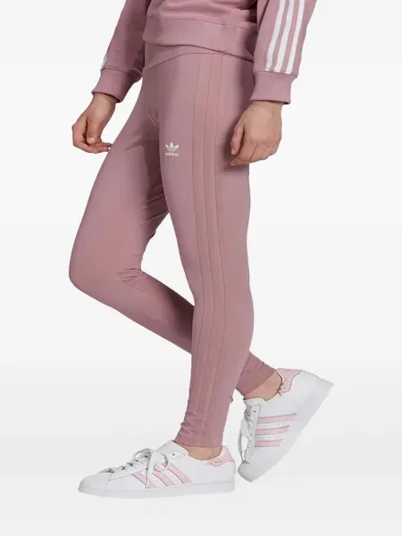 Leggings Adidas alergare cu model floral cu imagine roșu