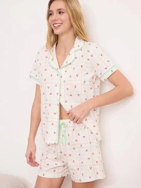 Trendyol Pantaloni scurți galben / verde / roșu alb