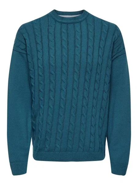 Only & Sons Pulover Lamard cyan