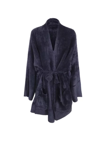 Cu centură palton de blană Emporio Armani cu blană negru