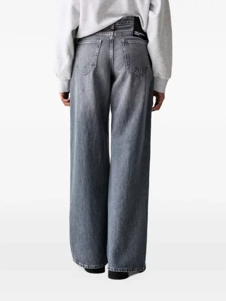 Blugi cu picior larg Karl Lagerfeld Jeans gri