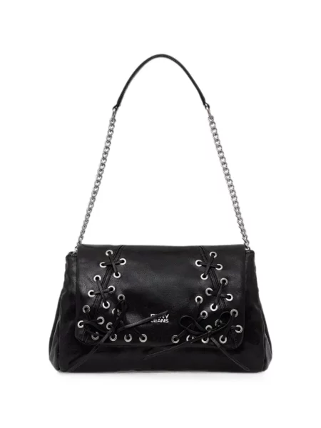 Geantă Dkny cu șireturi din dantelă negru