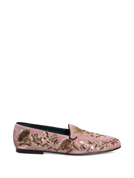 Βελούδινα φλοράλ σκαρπινια Dolce & Gabbana ροζ