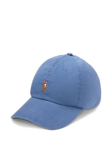 Șapcă Polo Ralph Lauren cu broderie din țesătură twill în carouri albastru