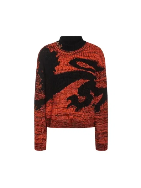 Sweter z golfem Philosophy Di Lorenzo Serafini do golfa pomarańczowy