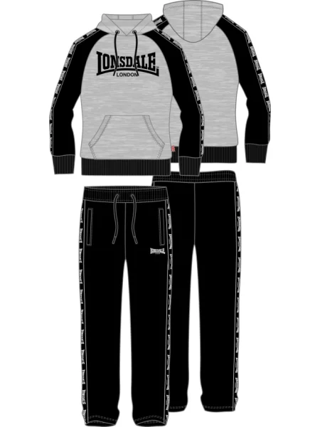 Trenirka Lonsdale s kapuco črna