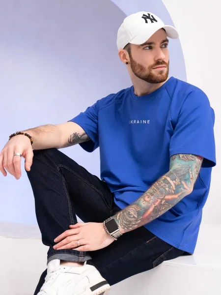 ISSA Plus Футболка без підкладки синій