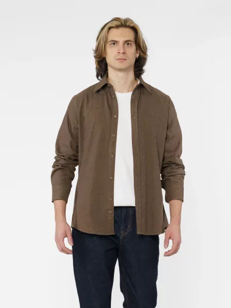 Сорочка Arber бавовна/віскоза коричневий