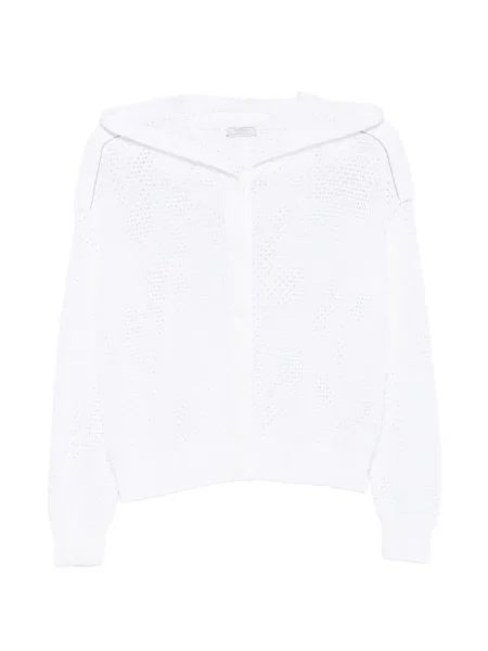 Cardigan Peserico tricotate cu glugă alb