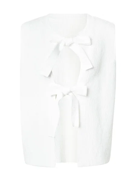 PIECES Vestă tricotată alb