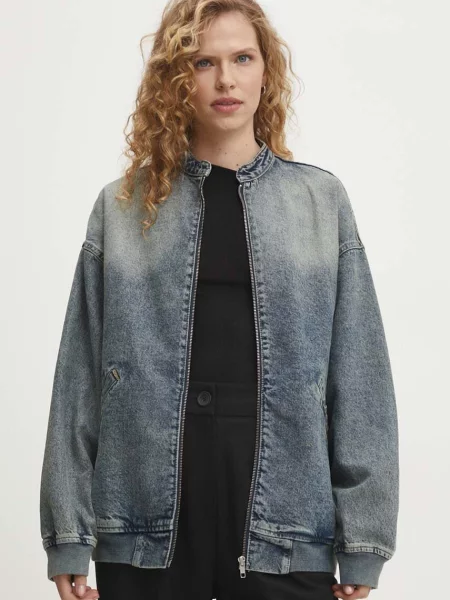 Дънково яке Answear Lab преходен модел синьо