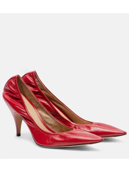 Pantofi cu toc The Row din piele roșu