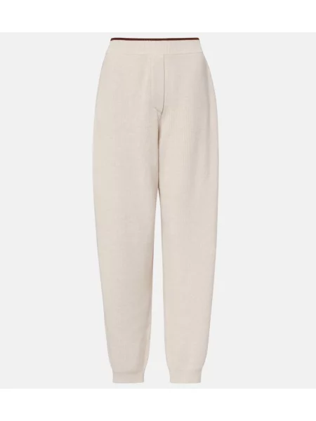Spodnie dresowe Brunello Cucinelli z dżerseju białe