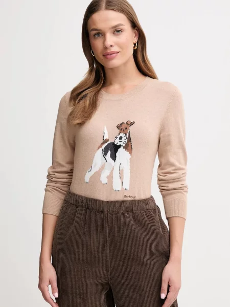 Barbour pulover din amestec de cașmir FAREHAM light maro