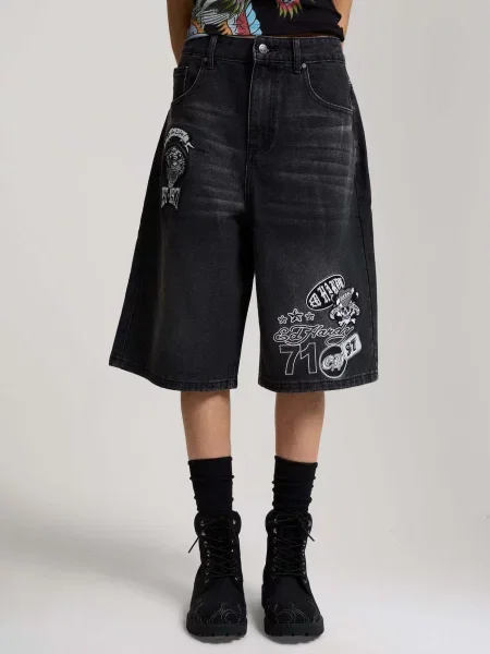 Ed Hardy Jeans gri deschis negru
