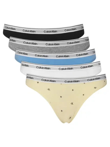 Calvin Klein Underwear Tangice mornarska / pastelno rumena / siva bela