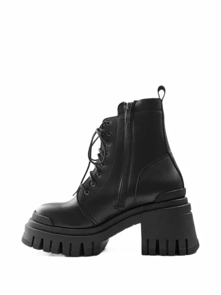 Botine Altercore cu șireturi din dantelă chunky negru