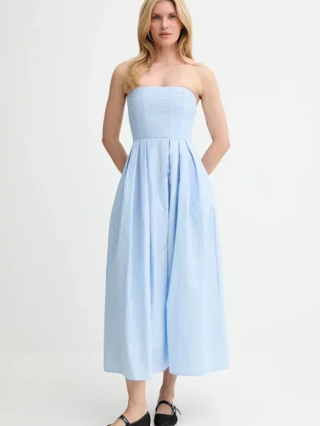 Answear Lab sukienka maxi rozkloszowana niebieski