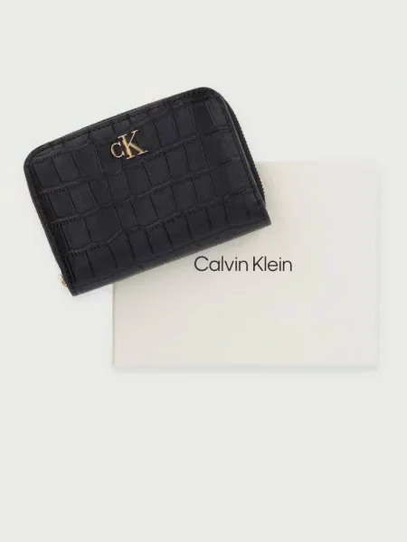 Bőr pénztárca Calvin Klein fekete