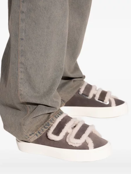 Sneakerși Inuikii cu bretele din piele de oaie gri
