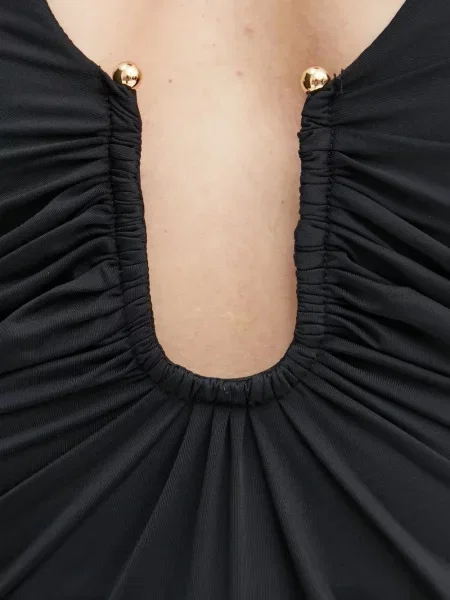 Rochie maxi Bardot de costum negru
