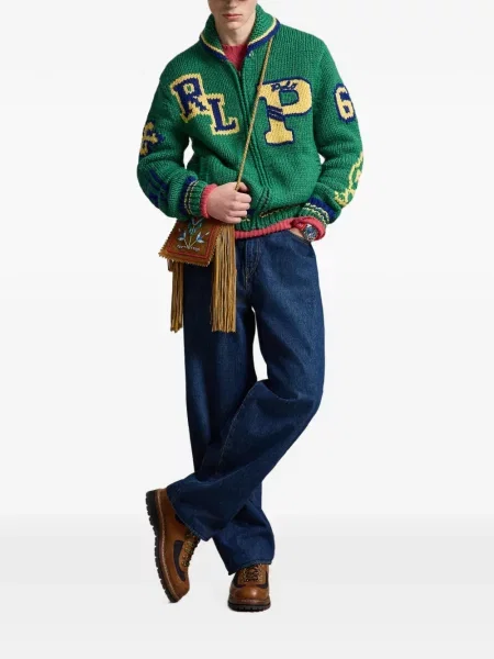 Șosete Polo Ralph Lauren cu broderie în carouri de flanelă verde