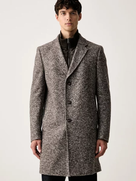 BOSS palton pentru bărbați cu amestec de lână maro