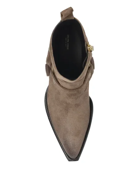 Botine Golden Goose din piele de căprioară auriu