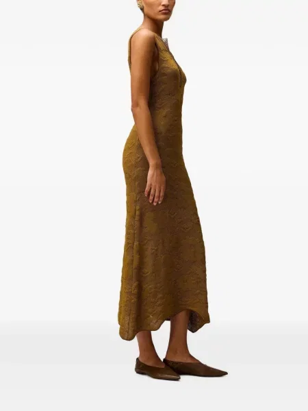 Rochie midi Retori tricotate maro