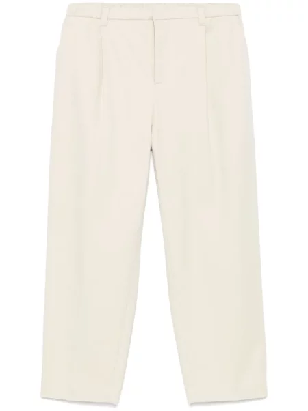 Pantaloni Brunello Cucinelli din țesătură twill alb