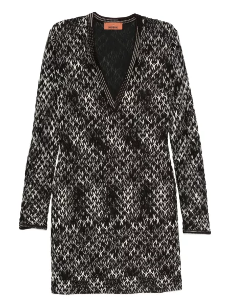 V-nyakú ruha Missoni barna