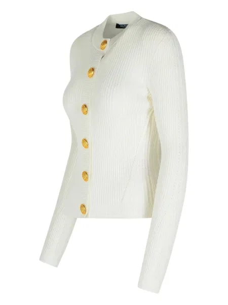 Cardigan Balmain alb
