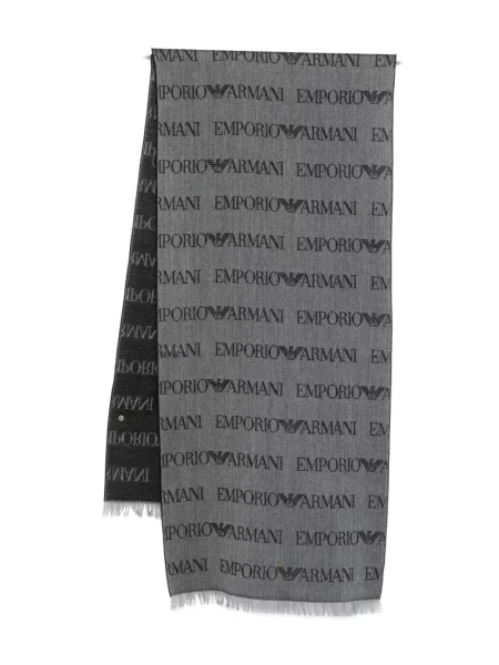 Fular Emporio Armani din jacard cu autograf negru