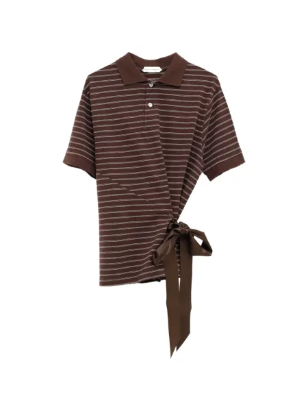 Tricou polo August Barron cu dungi cu legături maro