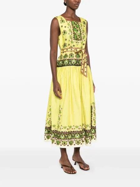 Rochie midi Alemais cu imagine galben