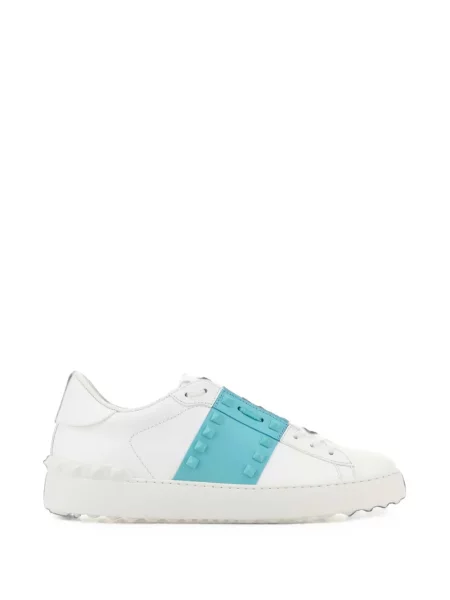 Sneakerși Valentino Garavani din piele cu tepi alb