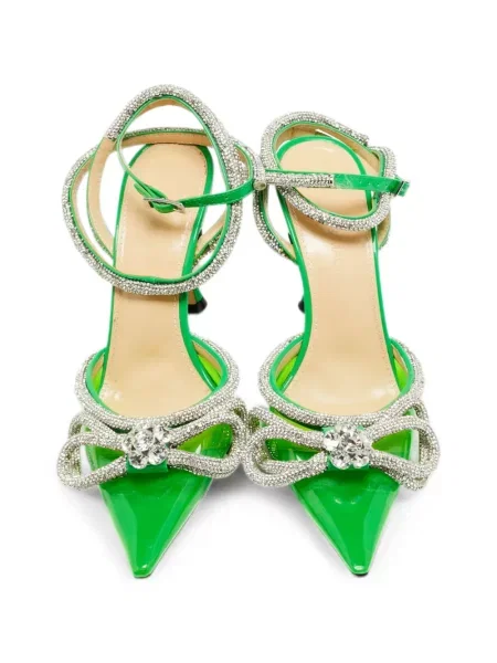 Pantofi cu toc Mach & Mach cu funde verde