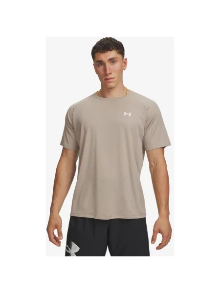 Koszulka z krótkim rękawem Under Armour Tech Textured brązowo jasny S beżowy