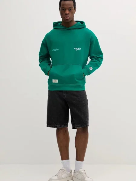 Pepe Jeans bluza COLVILLE HOODIE z kapturem z nadrukiem zielony